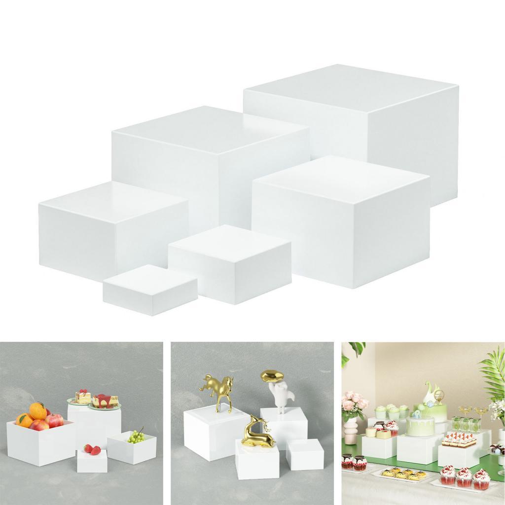 Display Risers Set - ชุดแท่นอะคริลิคสำหรับบุฟเฟ่ต์ หลายขนาด ฐานโปร่ง สำหรับจัดแสดงอาหาร เค้ก ขนมหวาน