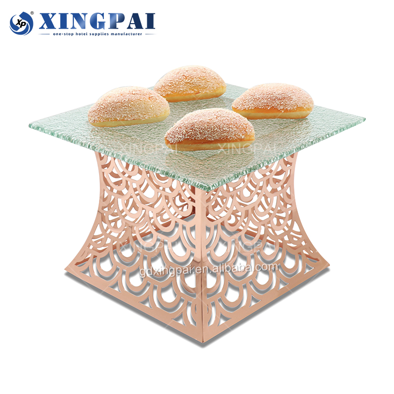 Display Risers Set - อุปกรณ์โรงแรมและร้านอาหารอื่นๆ ชั้นวางเค้กบุฟเฟ่ต์ ชั้นวางขนมหวาน ชั้นวางโชว์อาหารบุฟเฟ่ต์ พร้อมจานแก้วสีดำ