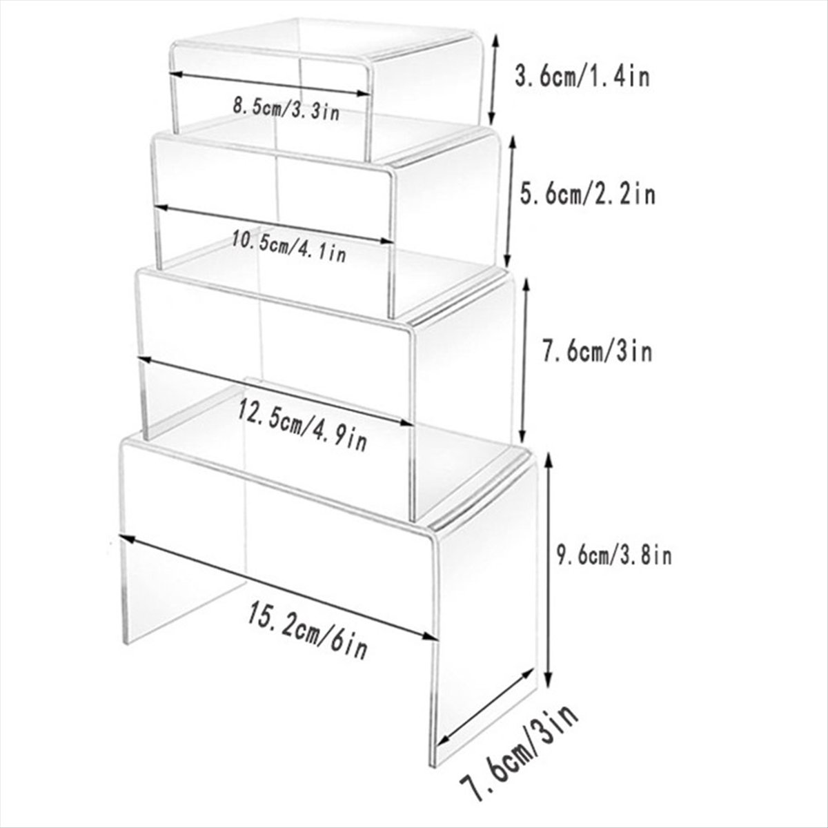 แท่นอะคริลิคใสขนาดเล็ก 8 ชิ้น  - Display Risers Set บทวิจารณ์และราคา